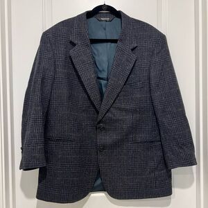 Vintage John Alexander Lambswool Blend Plaid Blazer Sports Coat Sz 42S USA Made